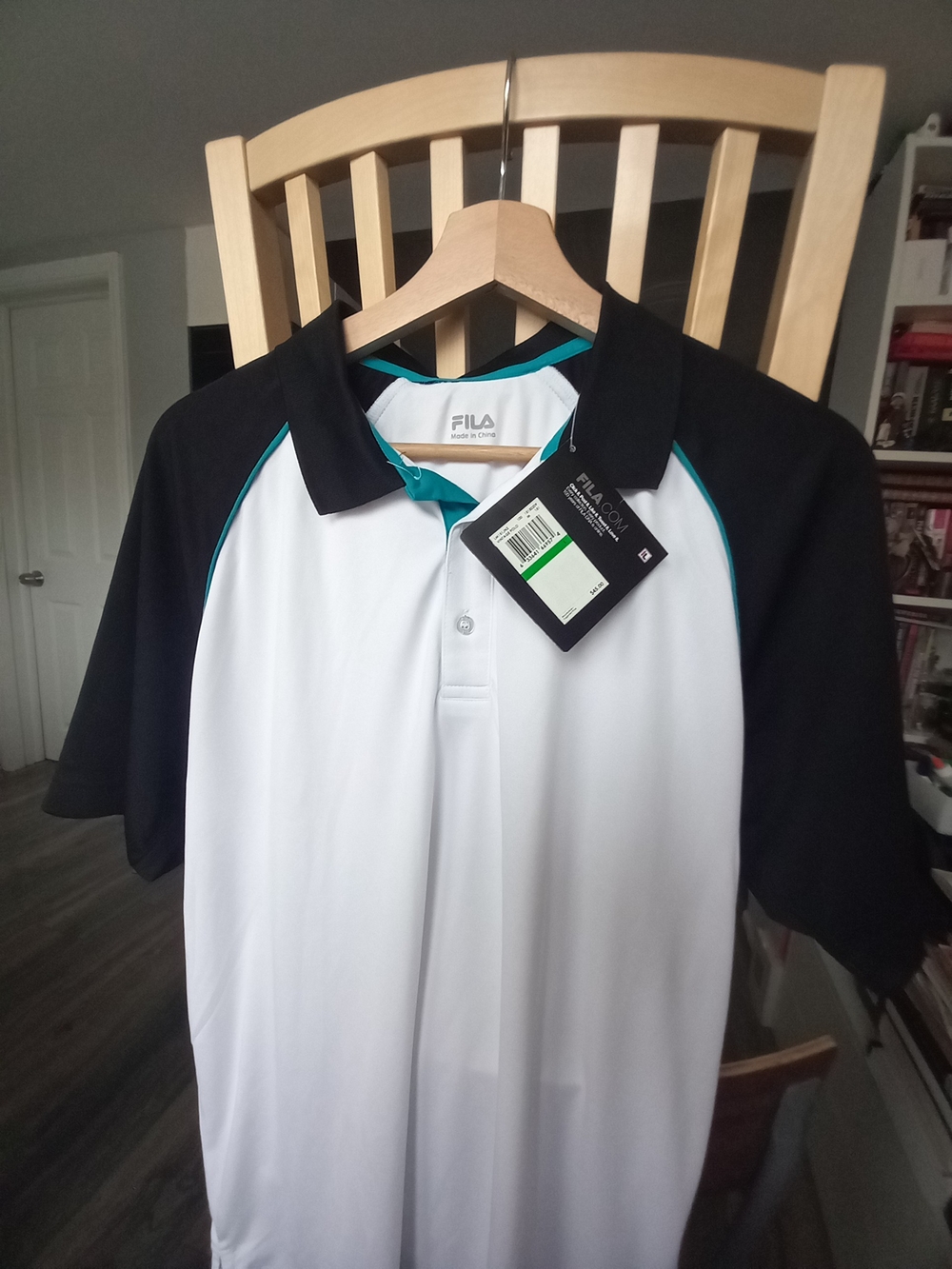 FILA White & Teal Active Top